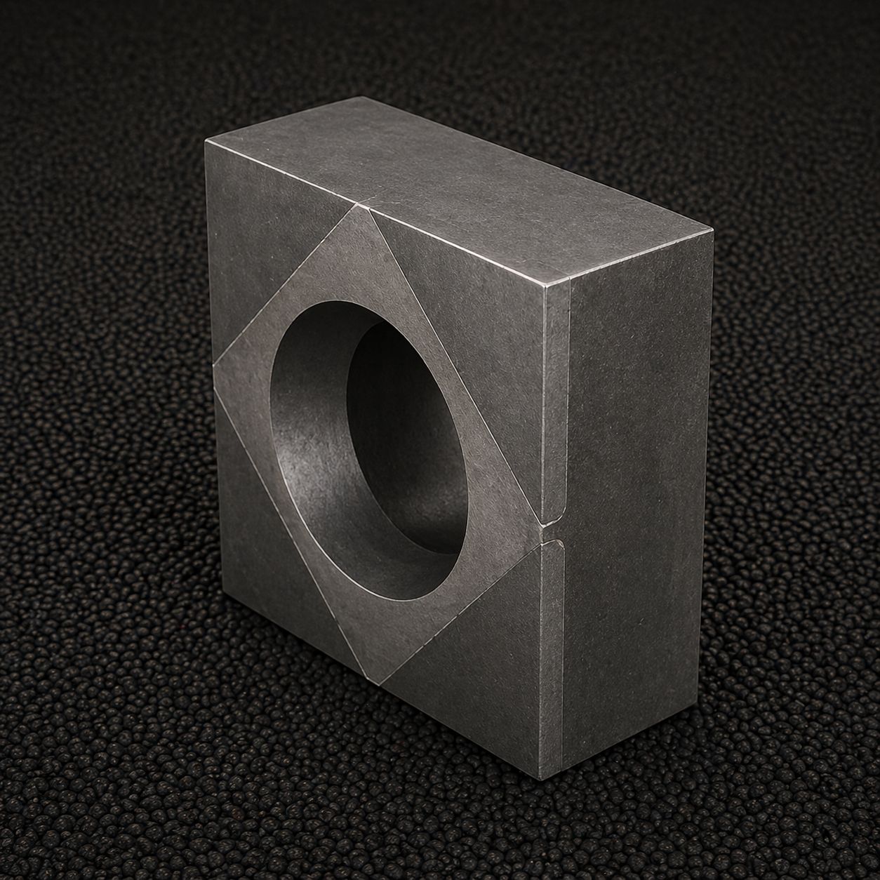 Shredder Cutting Blocks | Heavy Duty Shredder Cutter Components Shredder cutting block for industrial shredding machines, heavy-duty cutter component with central bore on textured background, compatible with Terex, Doppstadt, McCloskey, Powerscreen and other major brands